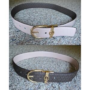 MICHAEL Michael Kors brown and blush twist reversible belt L